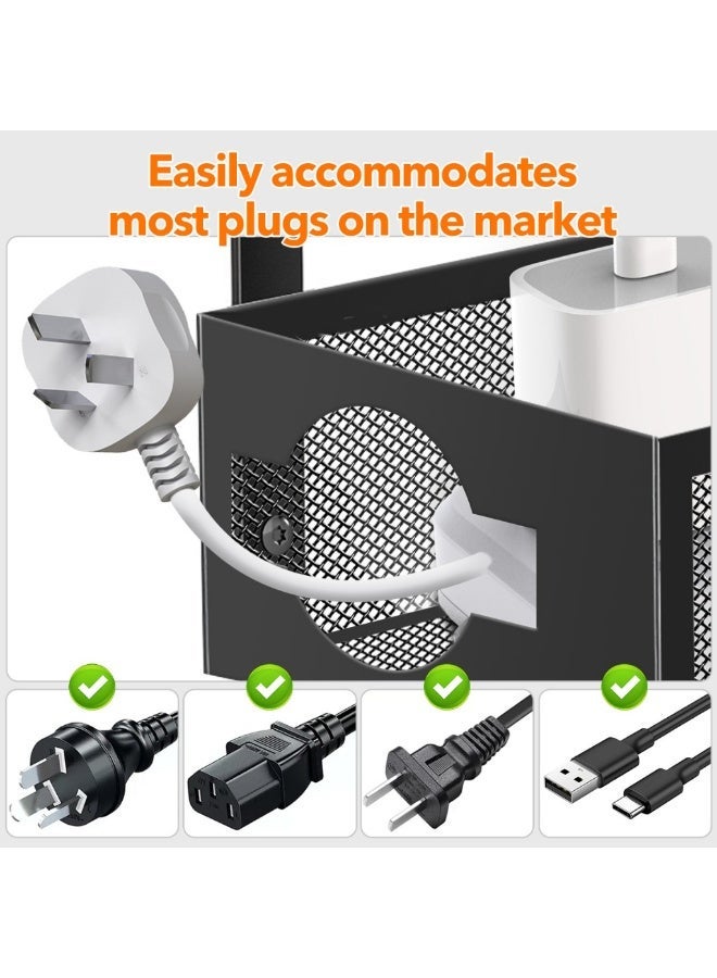 Under Desk Cable Management Tray, Hanging Mesh Wire Organizer Rack for Office & Home Desk, No-Drill Easy Install Under Table Storage Shelf - Image 2